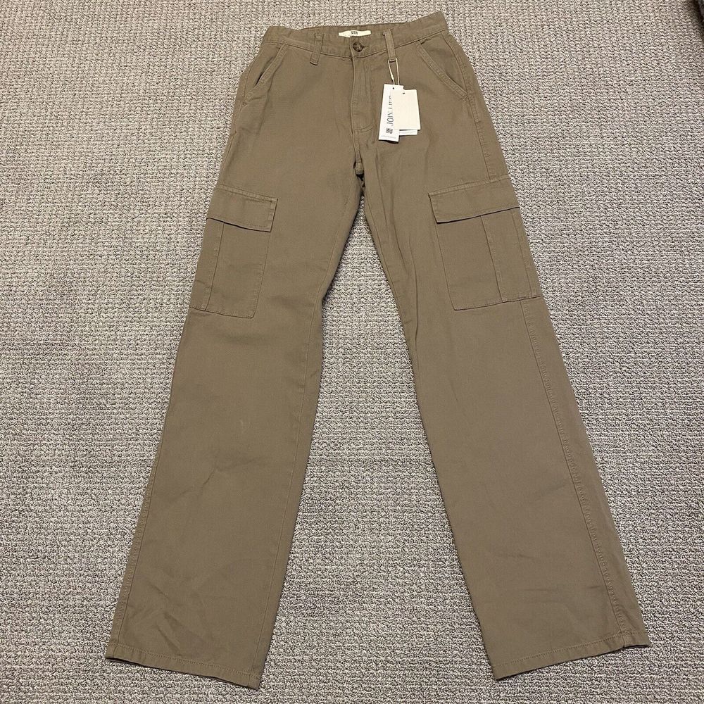 STR Pants Womens 4 Cargo Straight Leg Tan Brown  Size 4 Pockets Y2K 90s